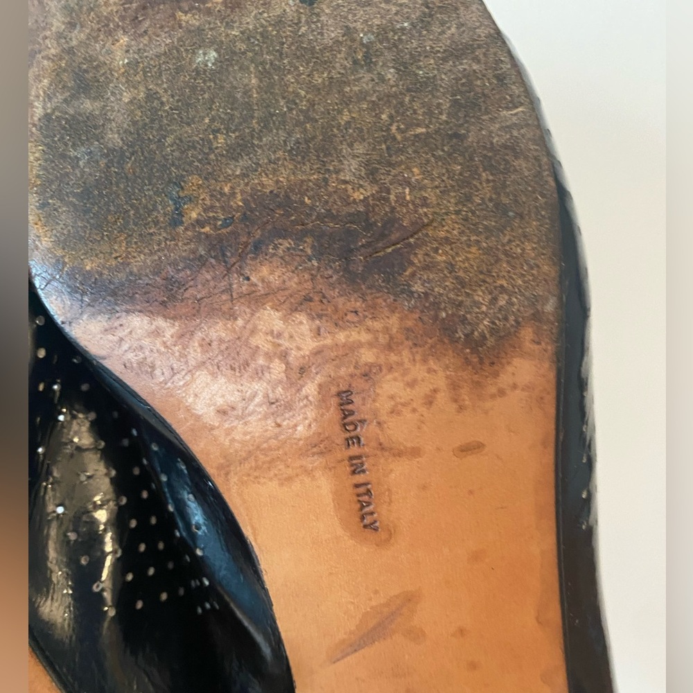 Salvatore Ferragamo - Vintage Black Patent Italian Leather Loafer - Size 9.5 - Picture 12 of 16